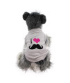 I Heart Mustache Dog Tank - Gray